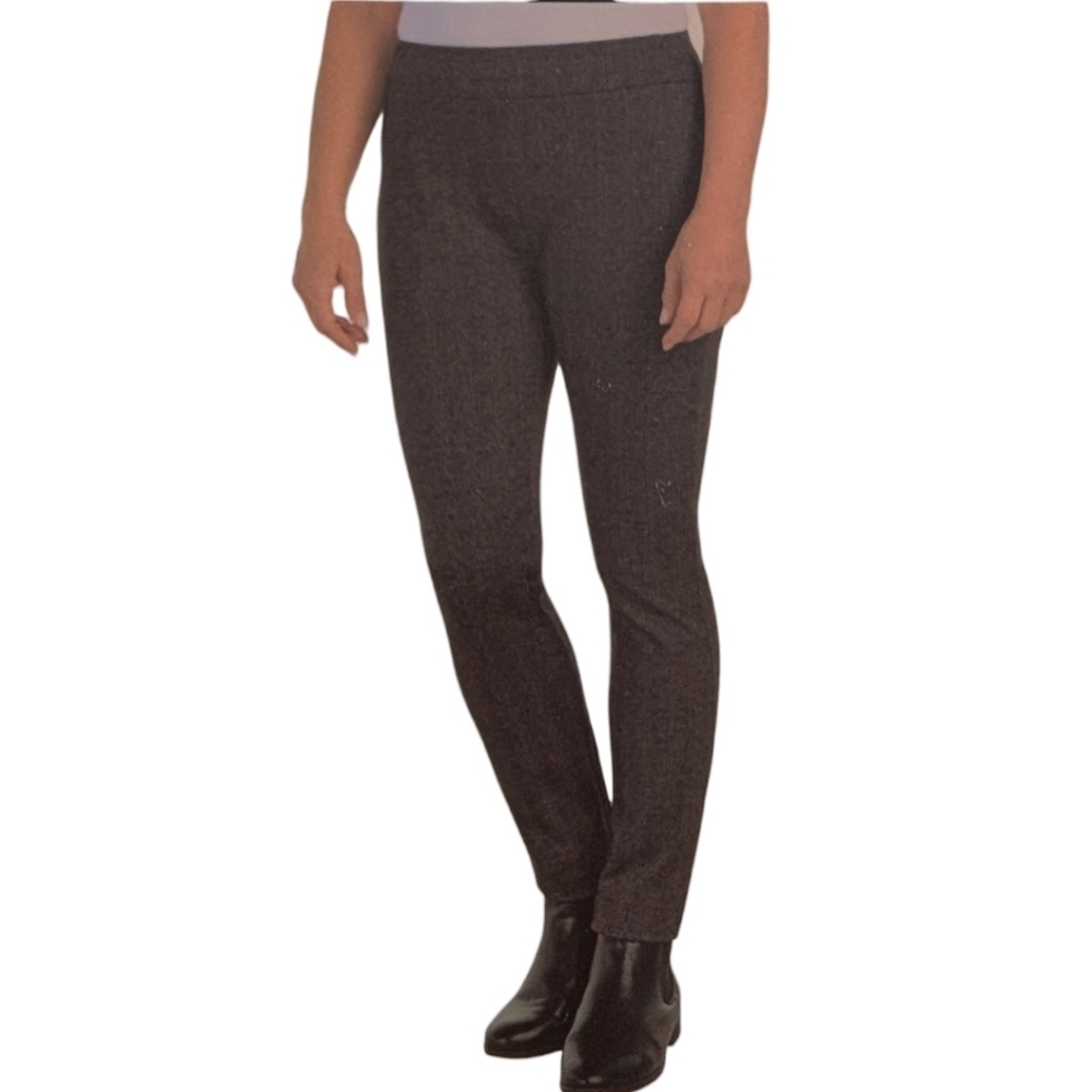 NEW Dalia Pull-on Ponte Pants | Grey Orange Plaid